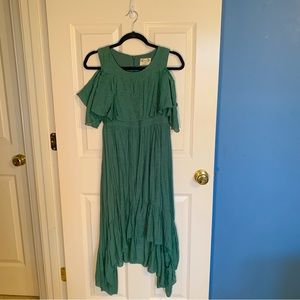 Joyfolie girls’ size 14 emerald green flowy off-the-shoulder spring dress